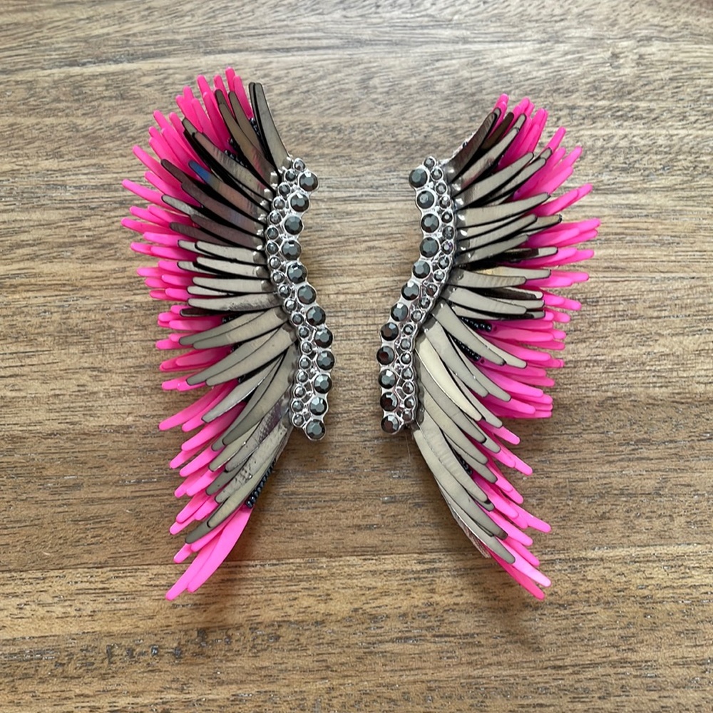 Mignonne Gavigan Hot Pink and Gunmetal Madeline Earrings